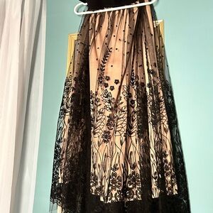 Metro Wear Black and White Embellished Maxi Skirt